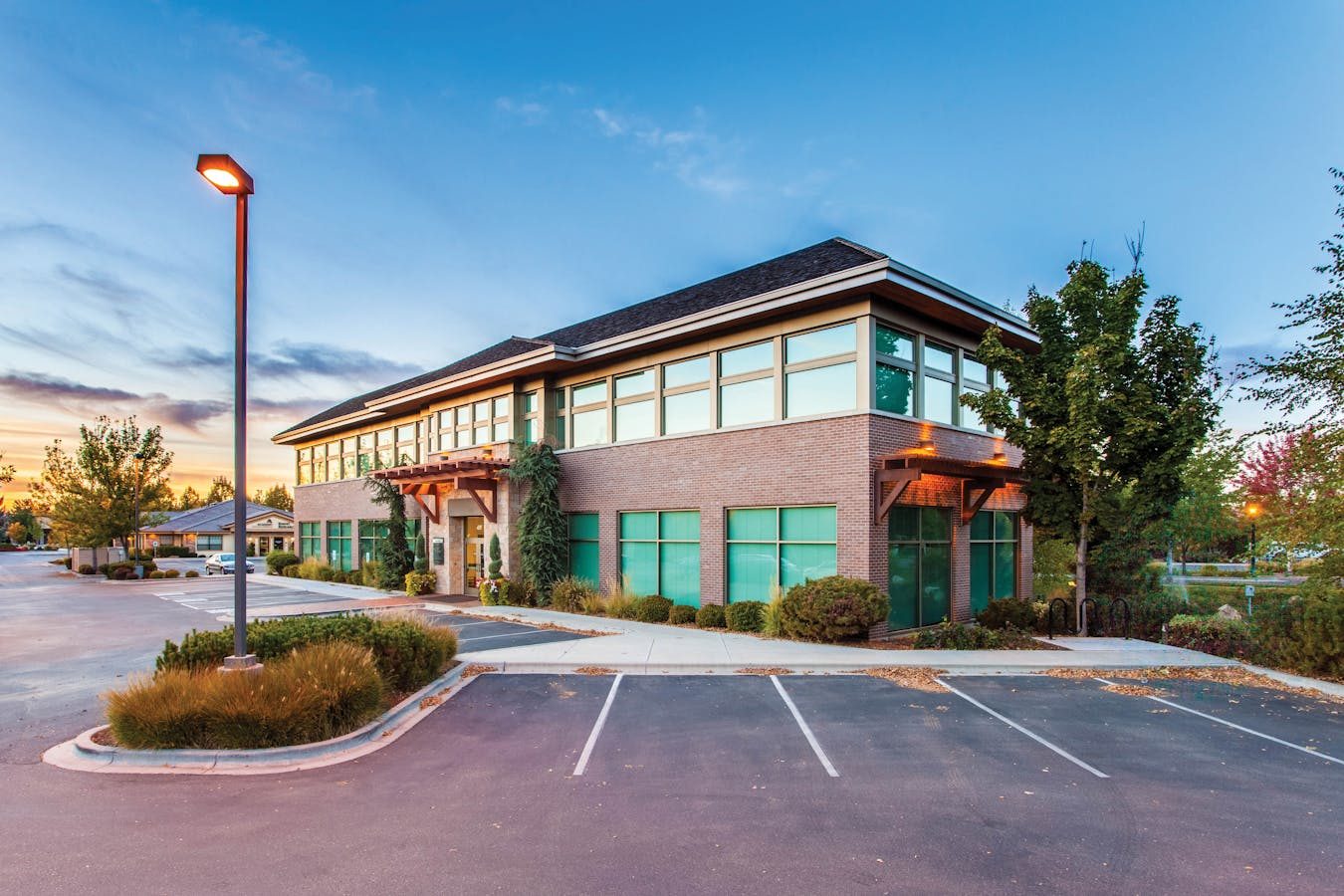 Commercial flat roof on an industrial building
